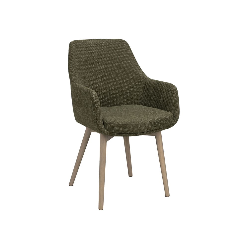 Rowico Denley-käsinojatuoli, vihreä / valkopesty