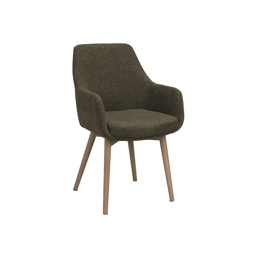 Rowico Densley-käsinojatuoli, vihreä/valkopesty tammi