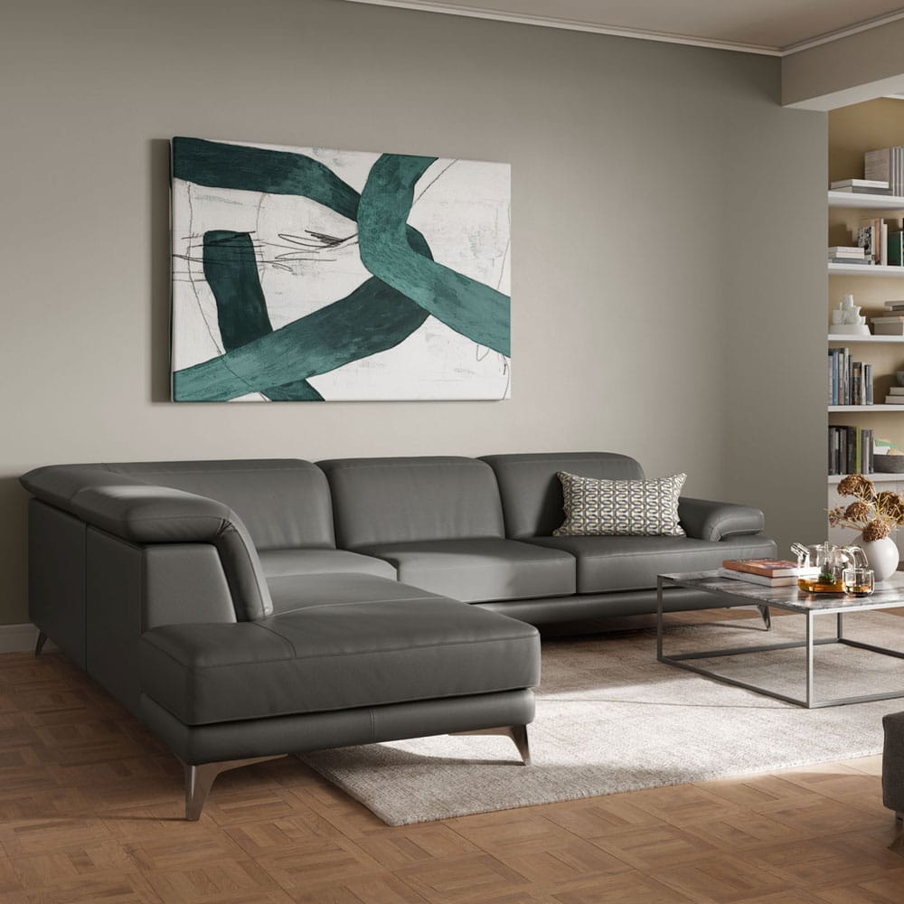 Natuzzi Editions Speranza-avokulmasohva. Miljöökuva.