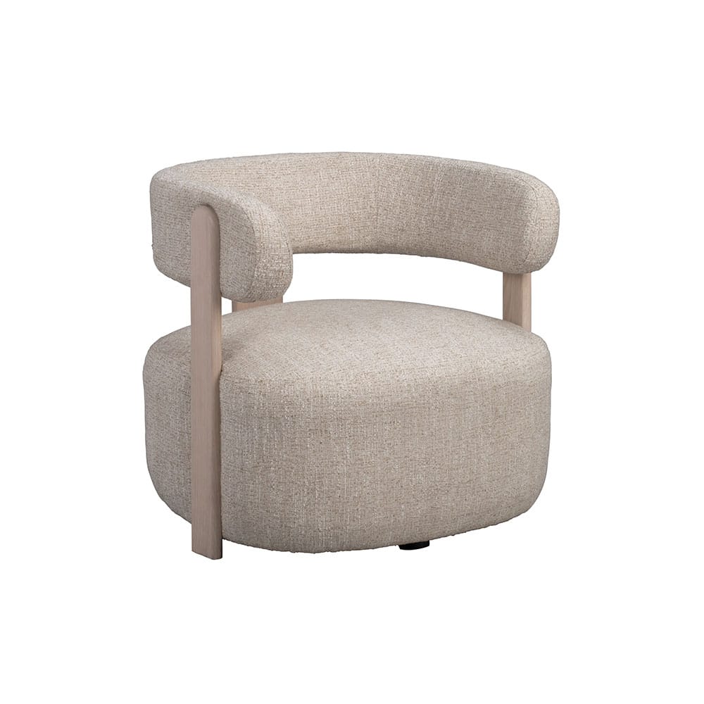 Rowico Home Jenison-nojatuoli, vaalea beige verhoilu ja valkopesty runko