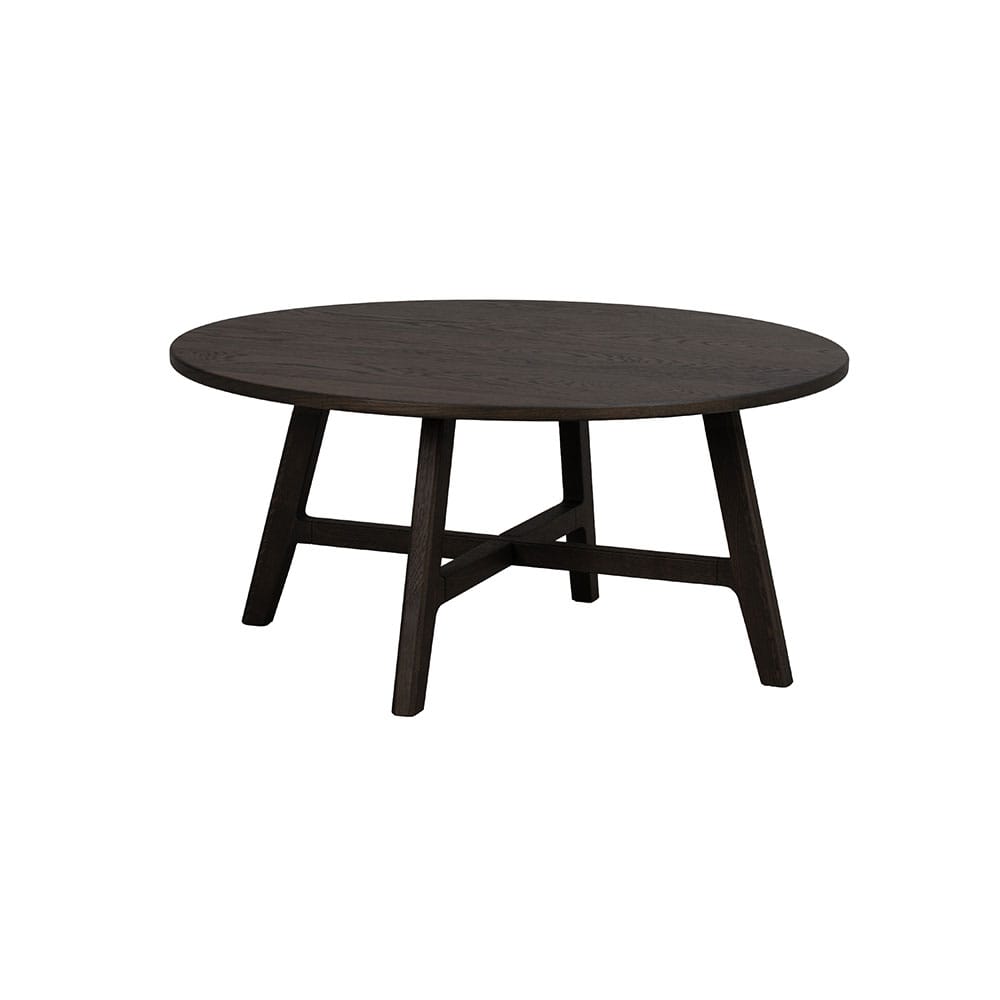 Rowico Home Dumbarton-sohvapöytä, pyöreä, ruskea 90 cm