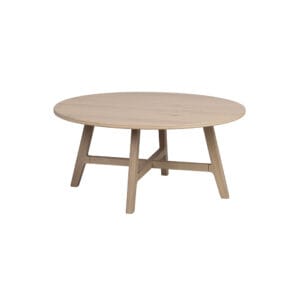 Rowico Home Dumbarton-sohvapöytä, pyöreä, valkopesty 90 cm