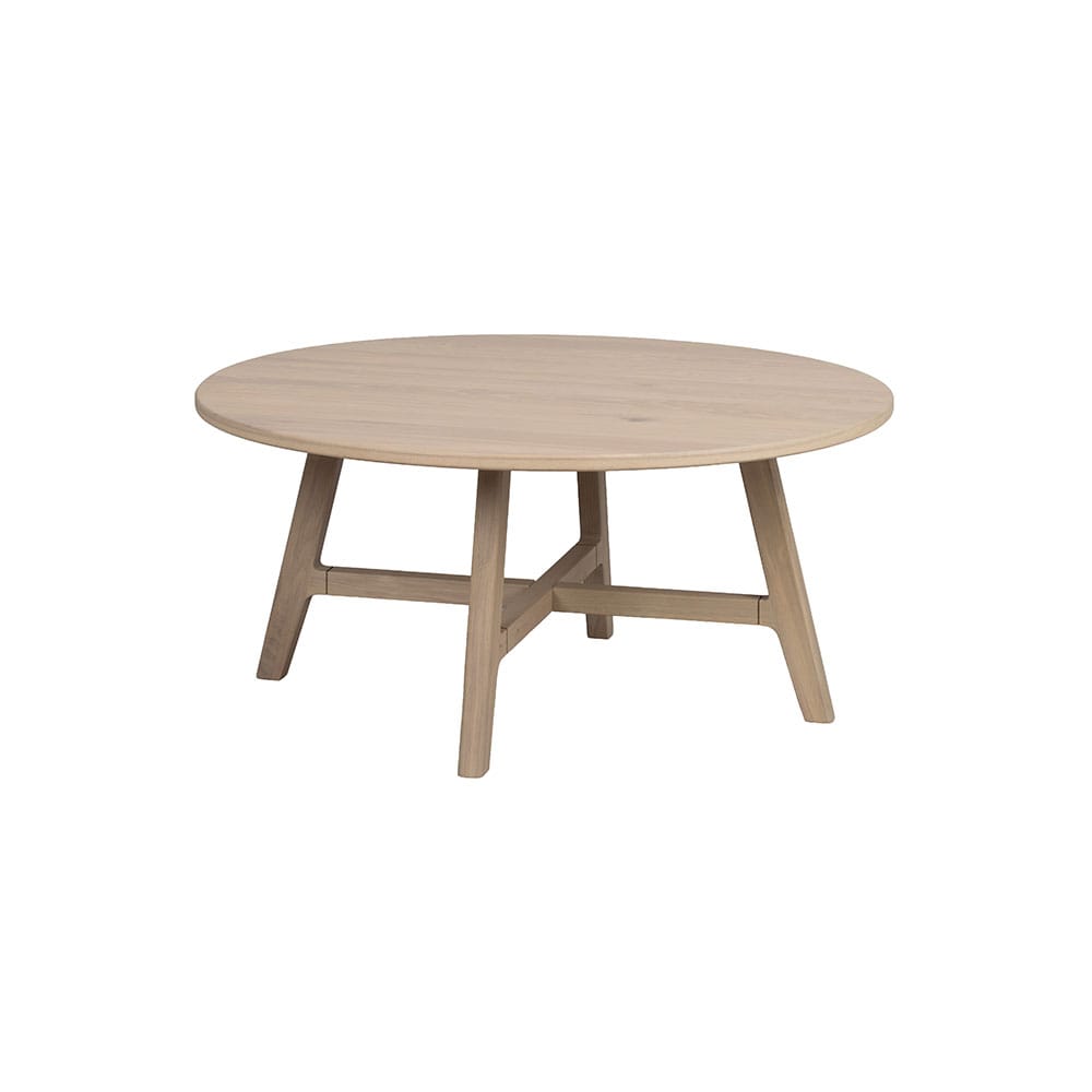 Rowico Home Dumbarton-sohvapöytä, pyöreä, valkopesty 90 cm